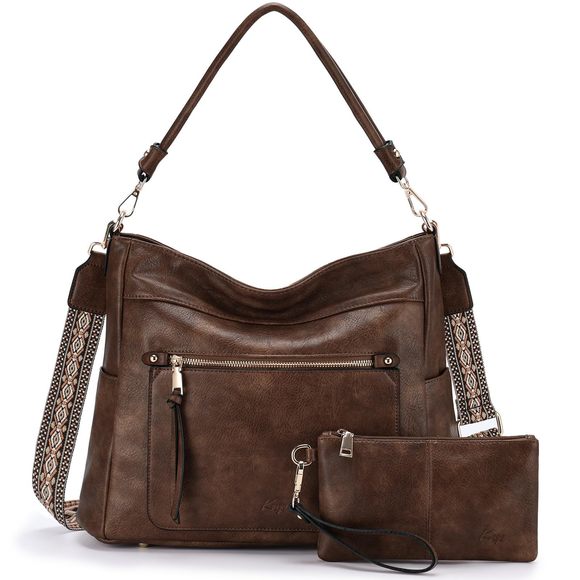 Hobo Bags, Medium Vegan Leather Handbag With Wallet Pouch Guitar C :3 - Picture 1 of 7